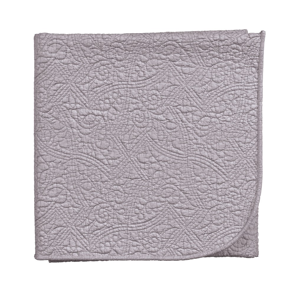 Renaissance Garden Stonewash Throw by V&A in Mauve Grey